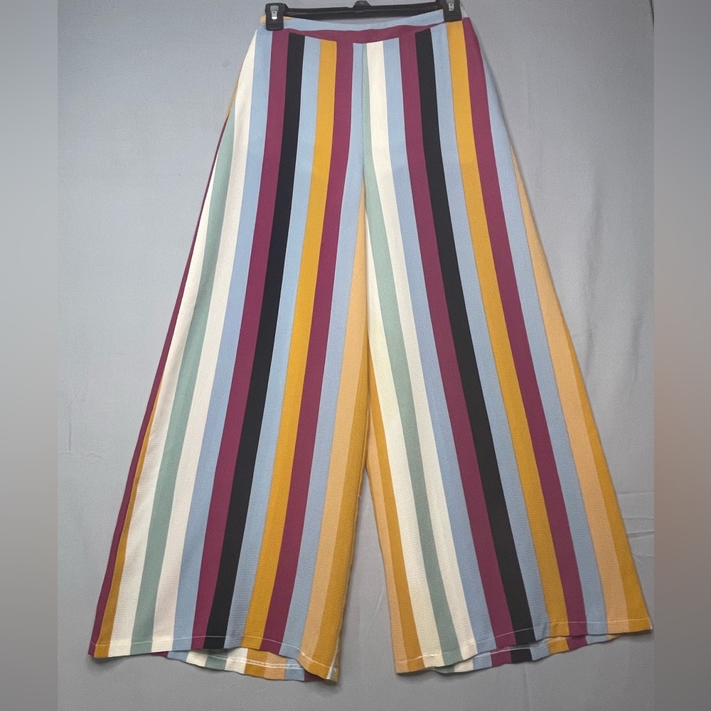 Lush Women's Wide-leg Striped Pants